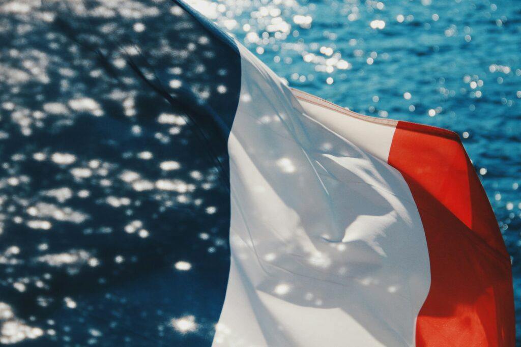 black, white, and red falg