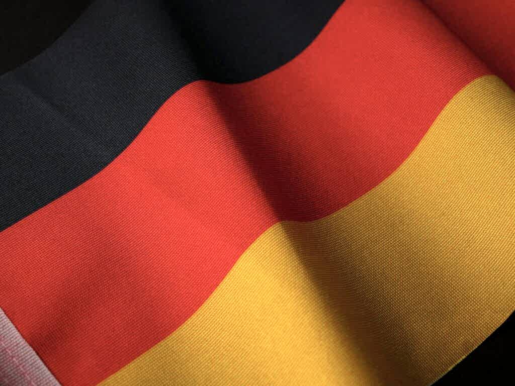 Detailed view of the Germany flag showing vibrant black, red, and yellow colors.