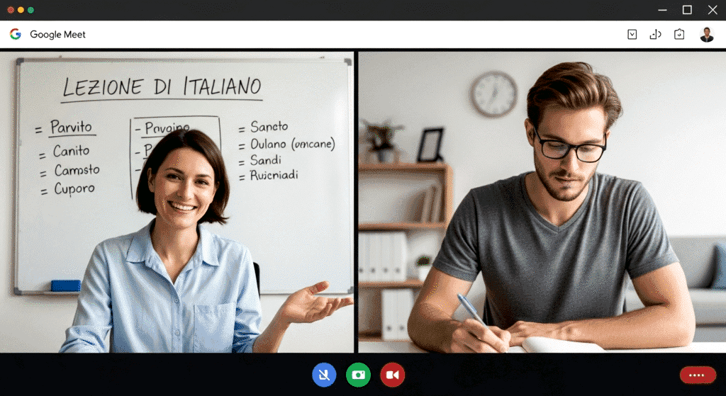 online italyanca kursu, online meeting course