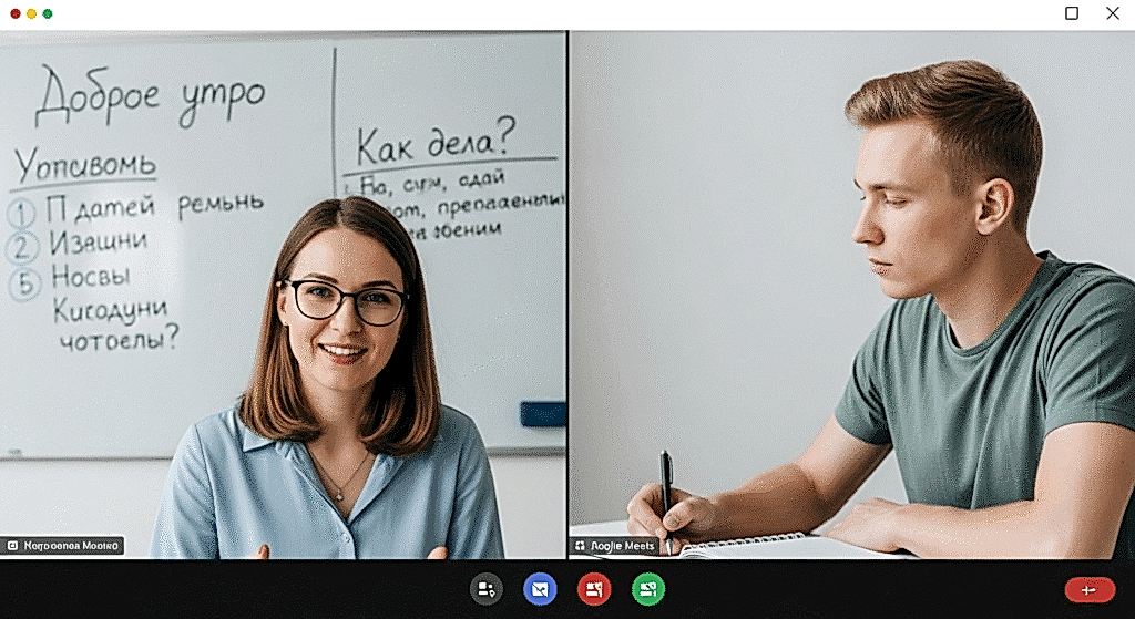 online meeting, online course, online rusca kursu